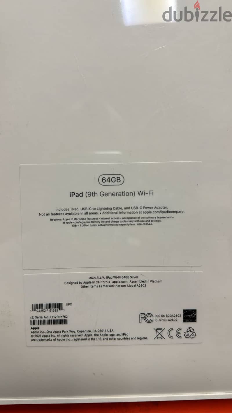 Apple Ipad 9 64gb wifi silve 1