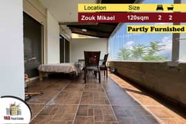 Zouk Mikael 120m2 | 25m2 Terrace|Partly Furnished|Private Street|CH EL