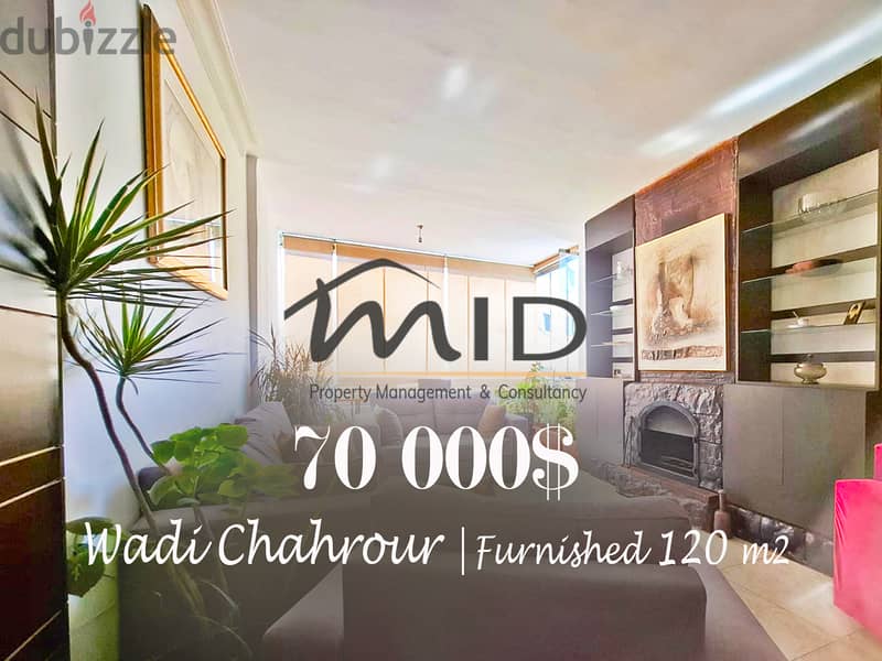 Wadi Chahrour | Fully Furnished/Equipped 120m² | 583$/m² | 2 Parking 1
