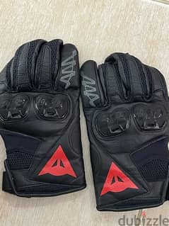 Motor bike leather gloves