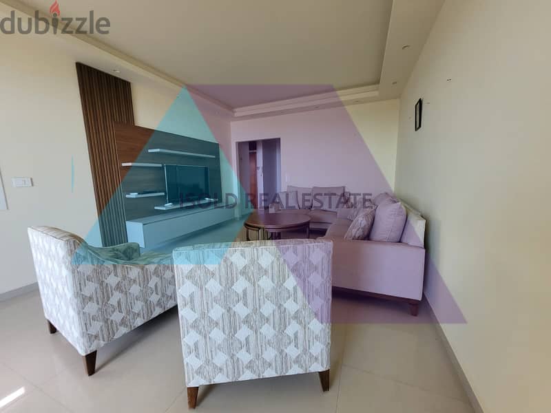 Furnished 130 m2 apartment + open sea view for rent in Kornet El Hamra 1