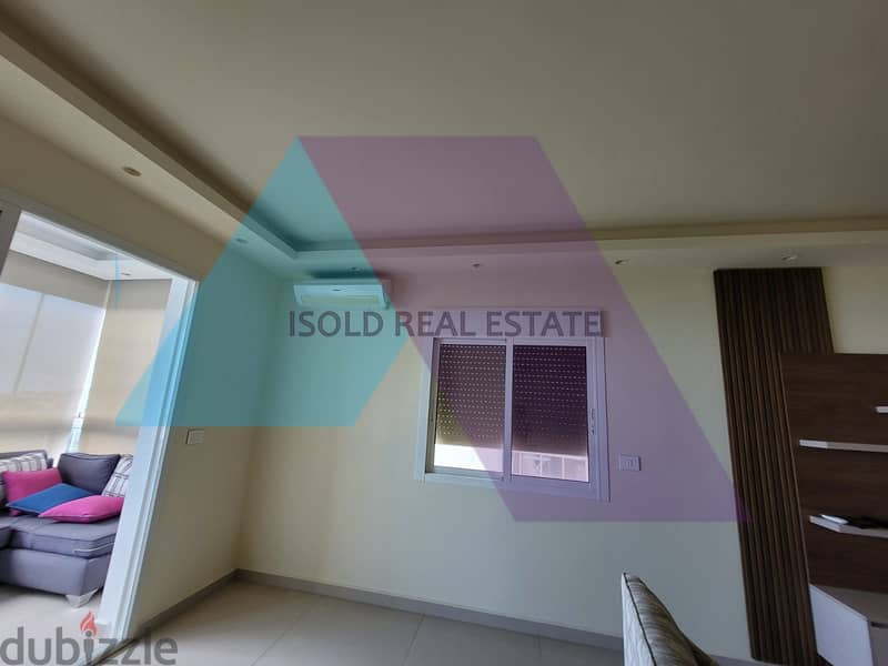 Furnished 130 m2 apartment + open sea view for rent in Kornet El Hamra 10