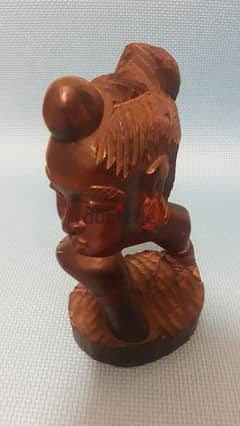 African Hand Carved Wood Woman