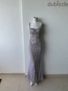 Roni Richa couture heavy beaded and sequined evening dress