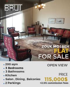 200 sqm Apartment for sale in Zouk Mosbeh- Open View 0