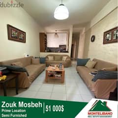 51,000$ Cash Payment!! Apartment For Sale In Zouk Mosbeh!!