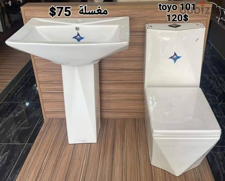 طقم حمام toyo كرسي حمام،مغسلة bathroom toilet seat and sink 11