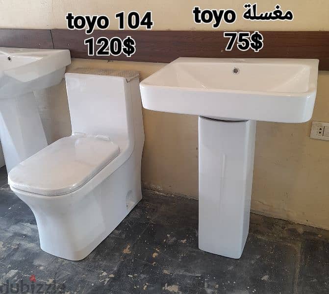 طقم حمام toyo كرسي حمام،مغسلة bathroom toilet seat and sink 14