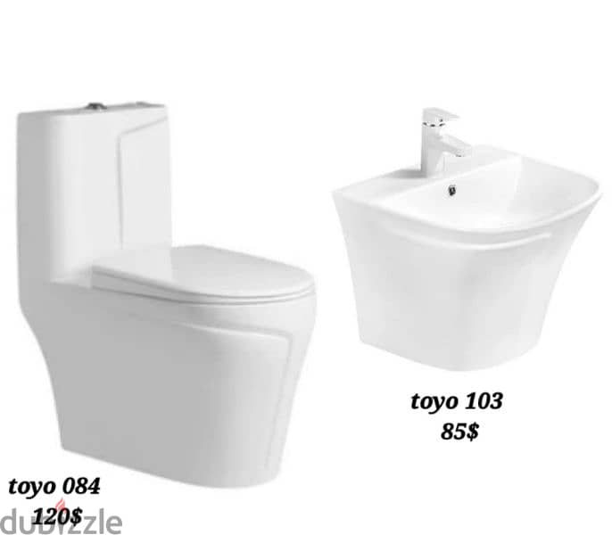 أطقم حمام toyo (كرسي مع مغسلة)toilet seat and sink bathroom 2