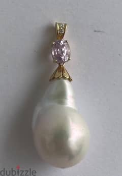 pendant in gold saphir diamond  pearl