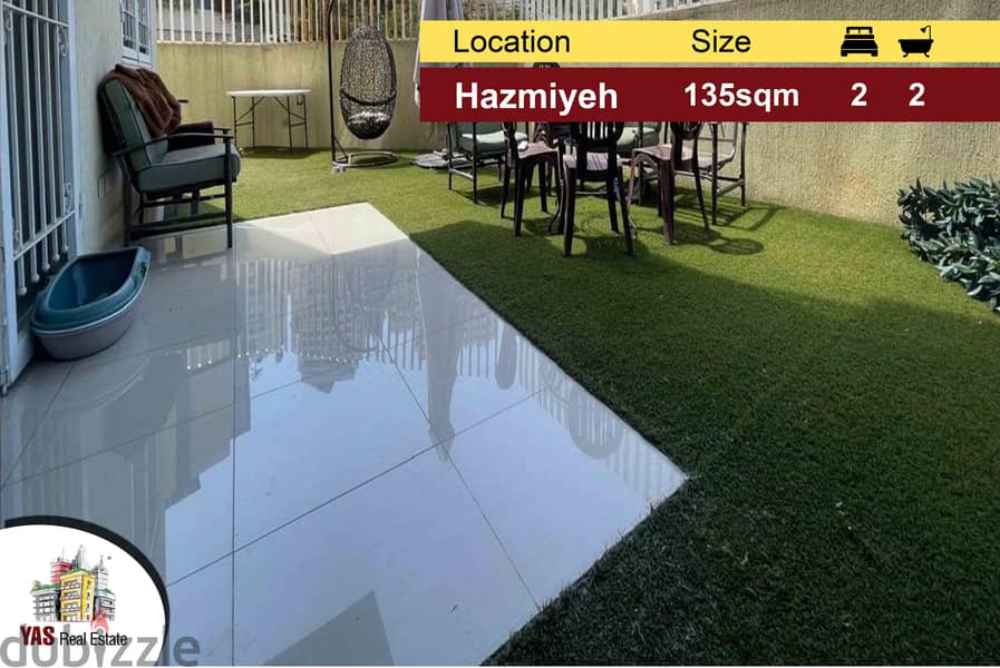 Hazmiyeh/New Mar Takla 135m2 | 80m2 Garden | Private Street | PA | 0