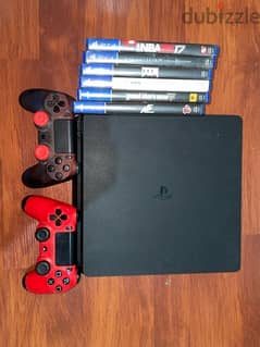 modded ps4 slim with 6 games and 2 controllers 0
