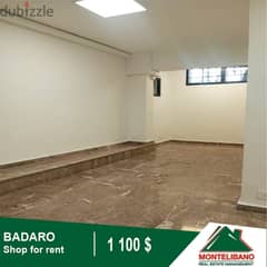 1100$!!! Shop for rent located in Badaro!!