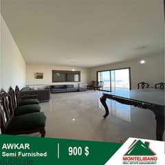 900$!!!! Semi Furnished Apartment for Rent located in Awkar!!! 0