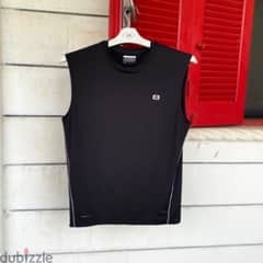 LAYER 8 Performance Qwick-Dry Black Sleeveless Gym Shirt. 0