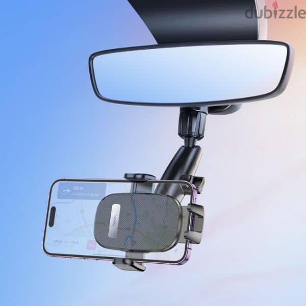 Hoco H17 Waves Rearview Mirror Car Holder (Black) 1