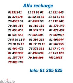 alfa special new recharge 0
