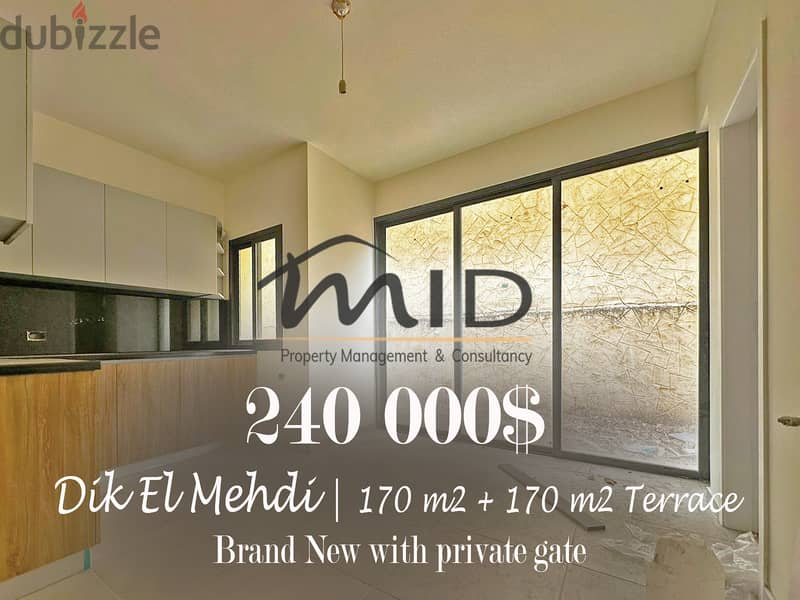 Dik El Mehdi | Brand New 170m² + 170m² Terrace/Garden | Private Gate 1