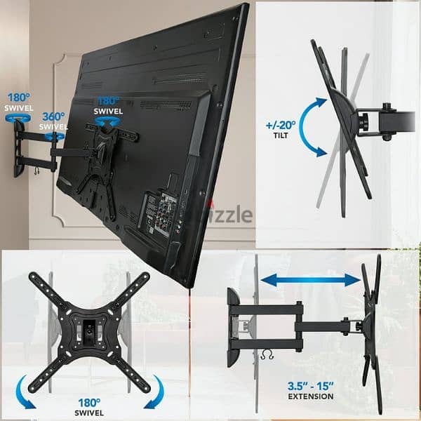 TV Wall Mount Articulating Swivel Fits 23" - 55" TVs 66 lbs TV Bracket 2