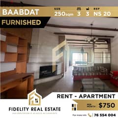 Furnished apartment for rent in Baabdet NS20