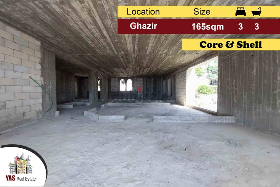 Ghazir 165m2 | Core & Shell | Partial View | Prime Location | IV MY | 0