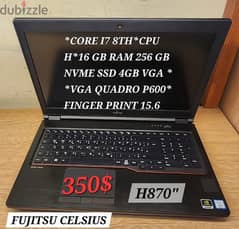 Fujitsu FUJITSU CELSIUS H870 15.6"
*CORE I7 8TH* 0