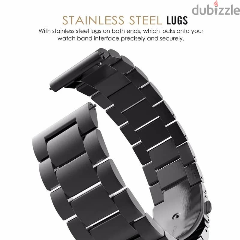 Watch Band in Black Stainless Steel 22mm 5