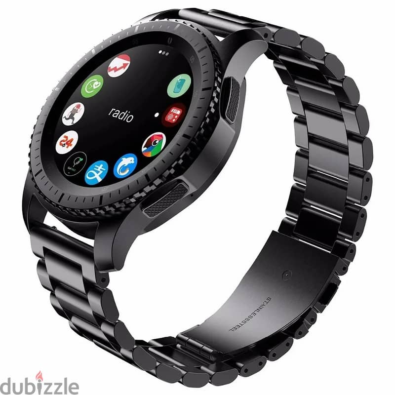 Watch Band in Black Stainless Steel 22mm 2