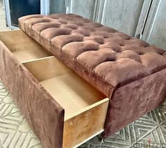 Great sofa with a built on dresser