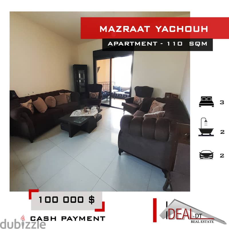 Apartment for sale in Mazraat Yachouh 110 sqm ref#ag20198 0