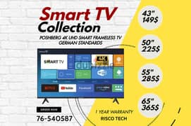 POSHBERG 4K UHD SMART TV 32"43" 50" 55" 60" 65" 4K- 70-540587  تلفزيون