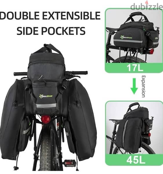ROCKBROS Bike Trunk Bag 17L-45L Bike Rear Rack Bag Bike Bags 1