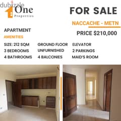 Brand new APARTMENT for SALE, in NACCACHE / METN. 0