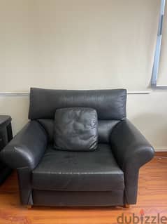 leather sofa x 2 and table