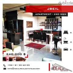 Fully furnished apartment for sale in jbeil 220 SQM REF#jh17148