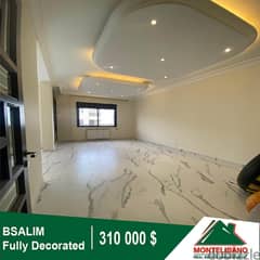 310000$!! Fully Decorated Apartment for sale located in Bsalim