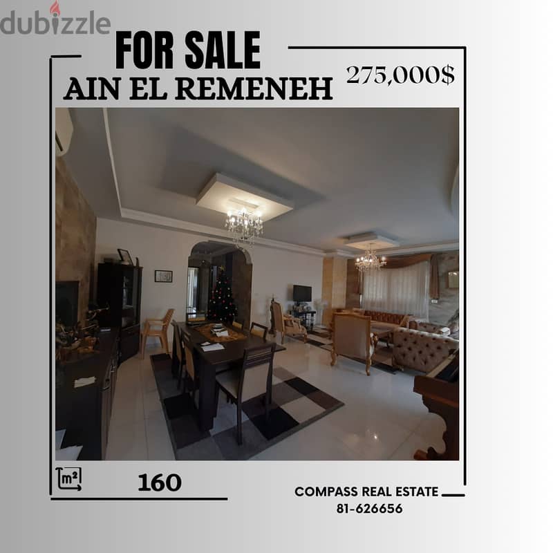 A Beautiful Apartment for Sale in Ain El Remeneh. 0