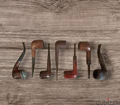 8 vintage wooden pipes