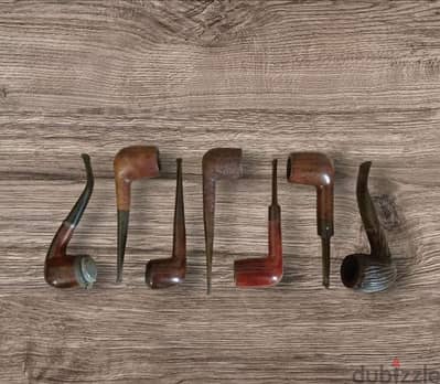 8 vintage wooden pipes