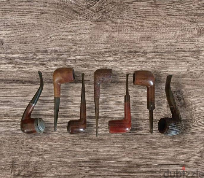 8 vintage wooden pipes 0