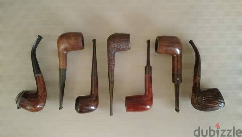 8 vintage wooden pipes 2