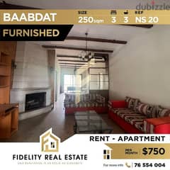 apartment for rent in Baabdat furnished NS20