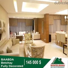 145000$!!! Fully Decorated  Apartment for Sale in Baabda Betchay!!! 0