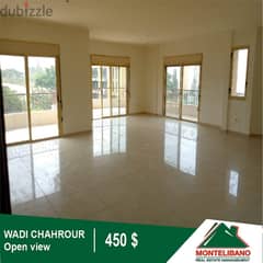 450$!!! Open View Apartment for Rent located in Wadi Chahrour!!