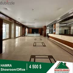 4500$!! Office/Showroom for rent located in Hamra