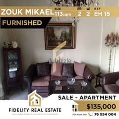 Furnished apartment for sale in Zouk Mikael EH15 0