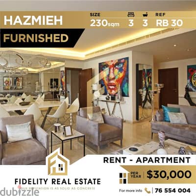 Apartment for rent in Hazmieh - Furnished RB30