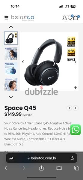 Anker SoundCore Space Q45 | Noise Cancelling Headphones - Open Box 7