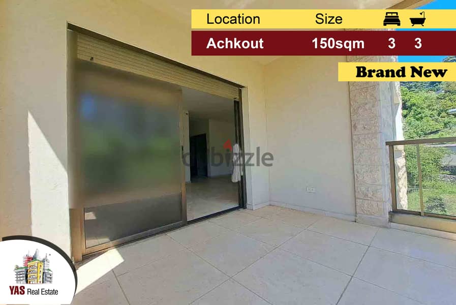 Achkout 150m2 | Mountain View | Brand New | Quiet Area | DA | 0