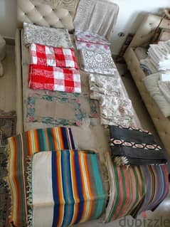 Assortment of Blankets and Tablecloths 0